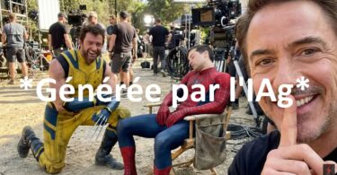 Image d'acteurs hollywoodiens générée par l'intelligence artificielle générative.